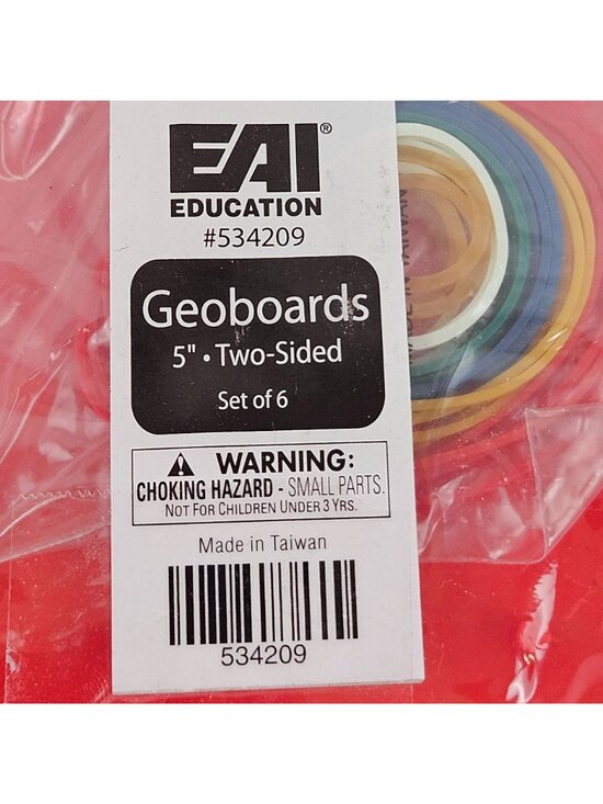 EAI Education 5 in Two Sided Geoboards Set of 6 New Sealed #534209 Math Geometry - Picture 3 of 7